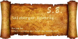 Salzberger Beatrix névjegykártya
